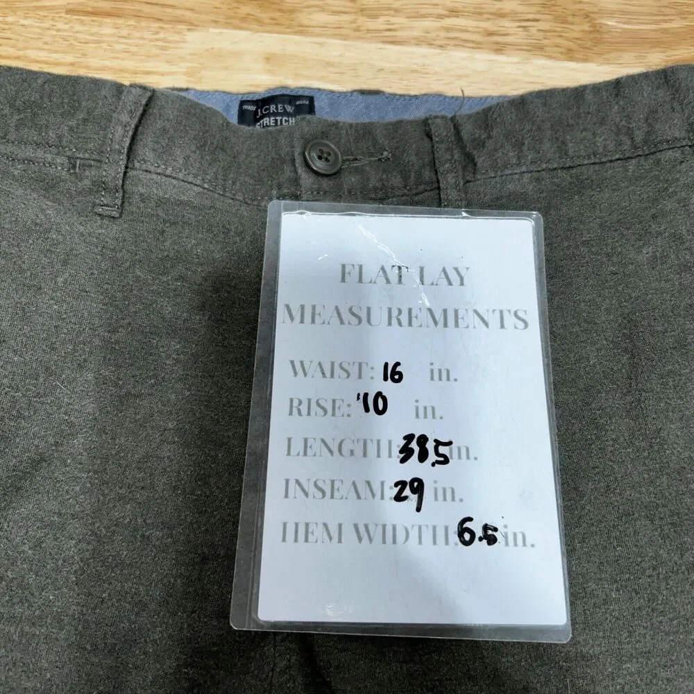J. CREW Stretch Pant in Green #BB979 Sz 30x30